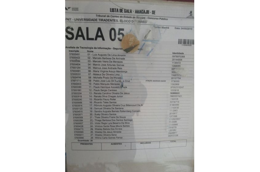 Registro fotográfico do concurso TCE 2015 Registro fotográfico do concurso TCE 2015